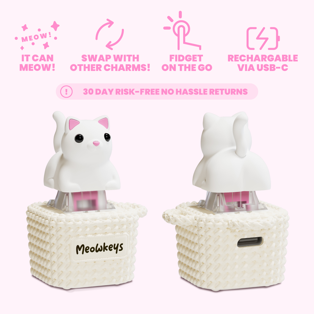 MEOWKEY Jouet Chat Interactif Miauleur – Fidget Rechargeable, Sons Drôles, Anti-Stress Pour Enfant Adulte